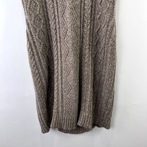 LRL Lauren Jeans Co Wool Blend Cable-Knit Grey Brown Sleeveless Women Dress Sz L - Picture 4 of 15